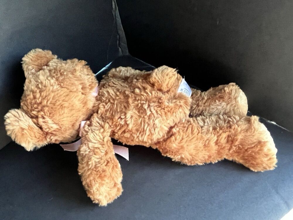 Vintage Carter’s Classics  Pink Ribbon Fuzzy Teddy Bear Brown Plush Lovey RARE - Picture 6 of 12